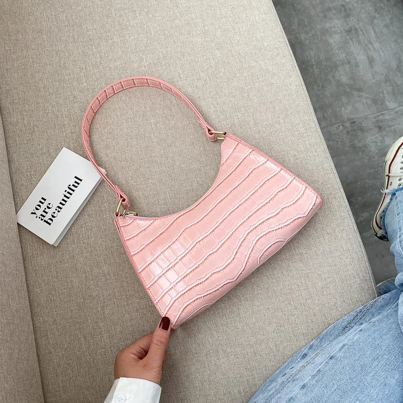 Croco Leather Handbag