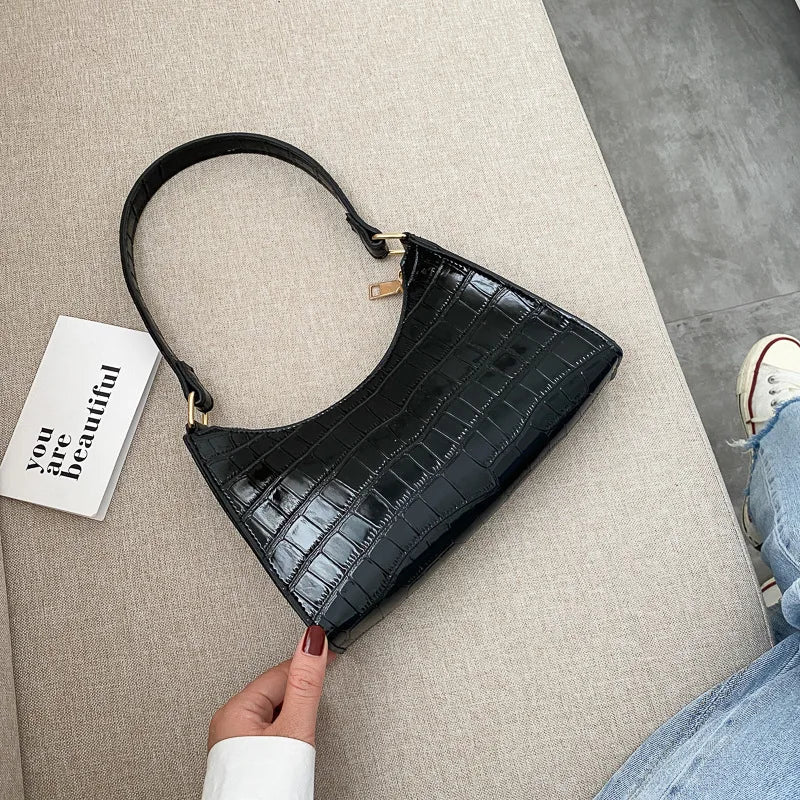 Croco Leather Handbag