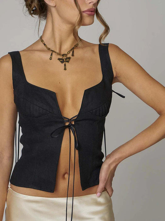 Chic Lace-Up Top