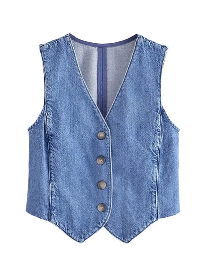 Vintage Denim Waistcoat