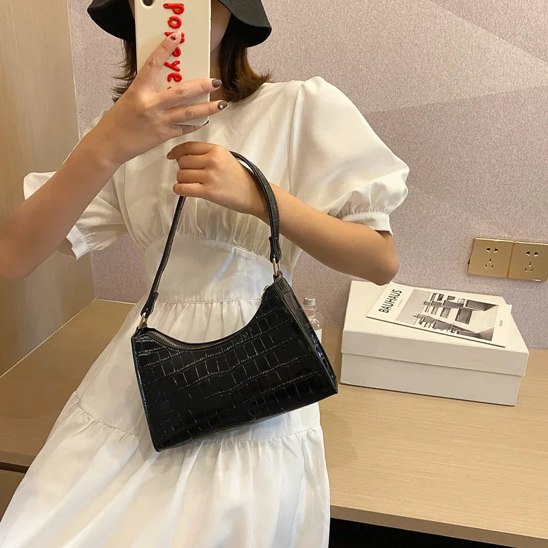 Croco Leather Handbag