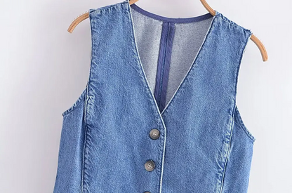 Vintage Denim Waistcoat